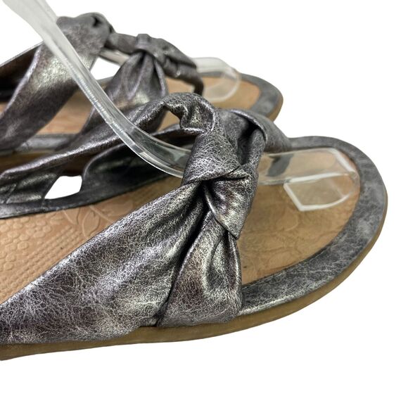 Boc Born Concept Silver Metallic Thongs Slides Sandals Flats Slip On Shoes sz 11 - Picture 4 of 16